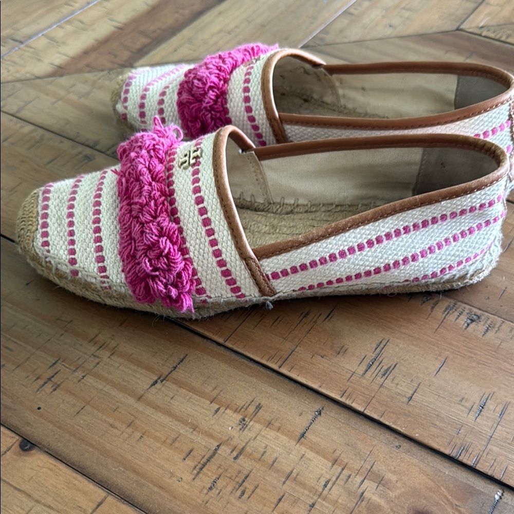 Tory Burch Pink and Cream Espadrille Flats - Picture 4 of 7
